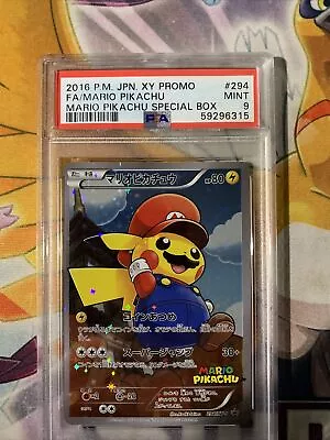 $2450 • Buy Pokemon PSA 9 MINT Japanese Mario Pikachu 294/XY-P Full Art Holo Promo Card 2016