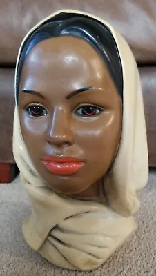 Nice MARWAL HEAD BUST Middle Eastern Woman Lady With Scarf Mid Century 9.5” • $28.99