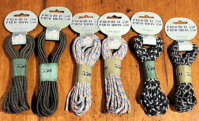 Parachute Cord 16 Ft/4.8m Different-Colors Set Of 6 • $13.83