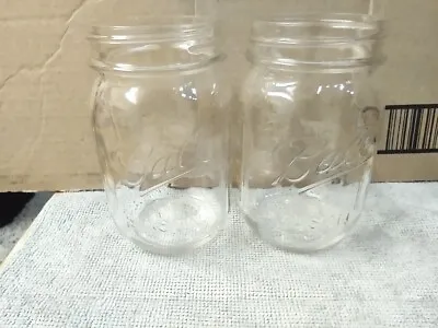 Lot (2) Ball Mason 14 Oz Glass Jars  - Excellent • $1