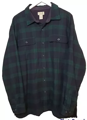 LL Bean Men XL Fleece Lined Flannel Shirt • $31.99