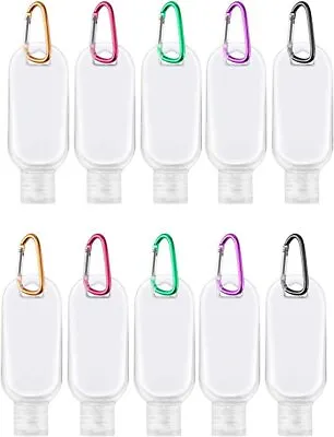 £1.99 • Buy 100x 50ml UK Empty Refillable Plastic Bottles With Belt Clip Hook Travel Sanitiz