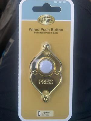 £6.27 • Buy Hampton Bay Wired Lighted Door Bell Push Button Polished Brass  HB-615-02 MODEL