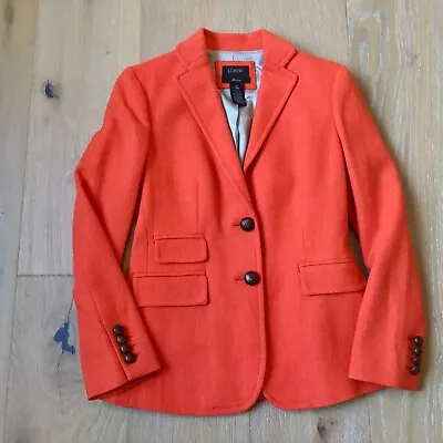 NWOT J.Crew SZ 2P Orange Hacking Jacket Blazer Herringbone Wool Blazer #51674 • $50