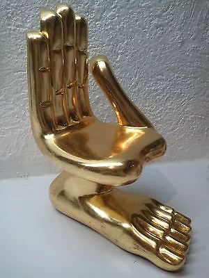 Mexican Pedro Friedeberg Gilt Wood Hand & Foot Chair Sculpture • $6000