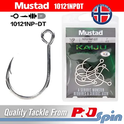 Mustad Kaiju 7X Strong Single In-Line Hooks 10121NPDT • $4.95