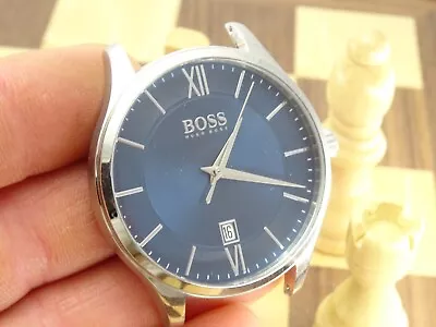 HUGO BOSS 40mm Man's Designer Blue Dial Designer Wristwatch Head • £4.99