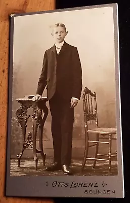 Standing Boy - Chair - Book - Furniture - Backdrop / CDV Otto Lorenz Solingen • £6.85