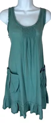 MATILDA JANE Teal Green Sleeveless Short Dress Size Small S • $26.99