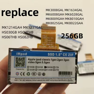 NEW 256GB ZIF CE SSD Upgrade MK1634GAL For IPod 5th 7th Gen Classic Logic Board • $35.99