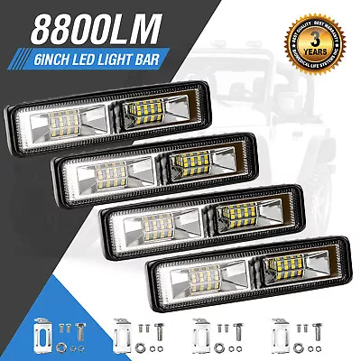 4X 6  Inch LED Light Bar CREE Slim Offroad Driving Work Reverse Fog Lamp 12V-24V • $28.88