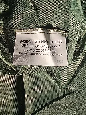 Us Military Insect Mosquito Net Protector  Nsn 7210-00-266-9736 • $12.50