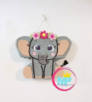 Elephant Mini Pinata. Safari Theme Party. Safari Centerpiece. With Flowers • $24.99