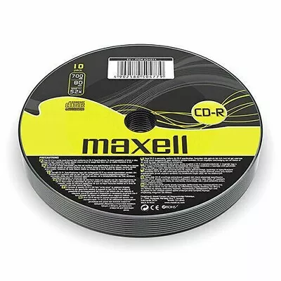 New Recordable Blank CD Discs Media Music Maxell CD-R | Pack 80min 52x 700MB X 5 • £3.49