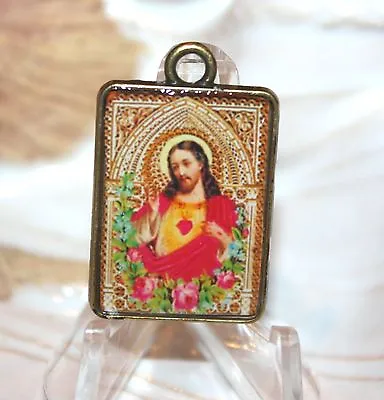 £5.82 • Buy Sacred Heart Medal | Custom Rosary Medal | Rosary Parts | Vintage Reproduction