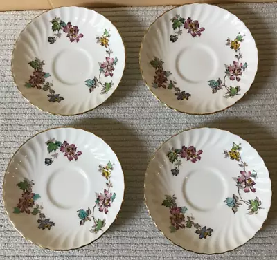 Lot Set Of 4 MINTON VERMONT S365 Made In England 5 3/4  TEACUP PLATES • $6.99