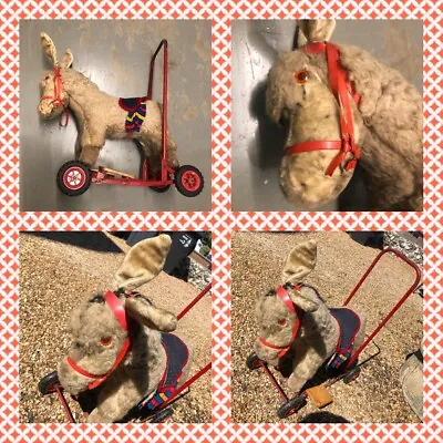 £195 • Buy Vintage Deans Toys Donkey Walk Along Ride Along Pull Along Push Along On Wheels