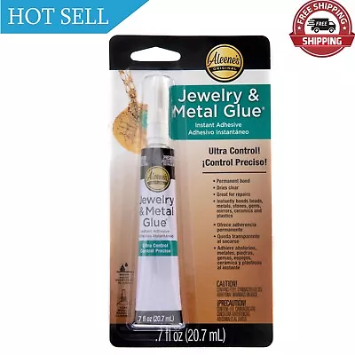 Aleene's Jewelry & Metal Glue 0.7 Fl Oz Dries Clear Permanent Bond • $6.25