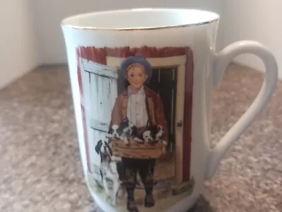 Norman Rockwell Coffee Mug  Puppy Love  1986 Vintage Museum Collection • $4