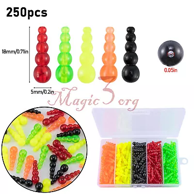 250PCS Stacked Beads Fishing Lure Trout Kit Set Walleye Rig Spinner Tackle US • $14.89