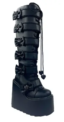 YRU Dune Elissa Bat Black Monster High Platform Shoes • £190.02