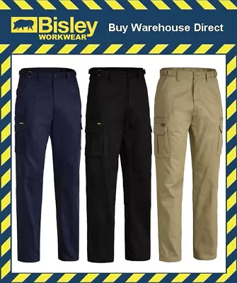 Bisley Workwear 8 Pocket Cargo Cotton Drill Men's Work Pants BPC6007 • $38.95