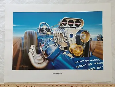 Drag Racing Art Bakersfield Blues Front Engine Dragster Poster 19 1/2  By 26  • $23.95