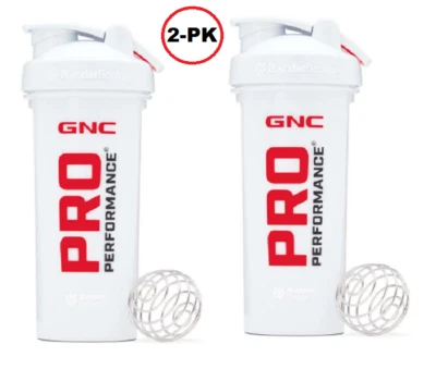 $18.99 • Buy GNC Pro Performance® Shaker Cup - Clear/White Classic Blender Bottle 28 Oz 2-pk