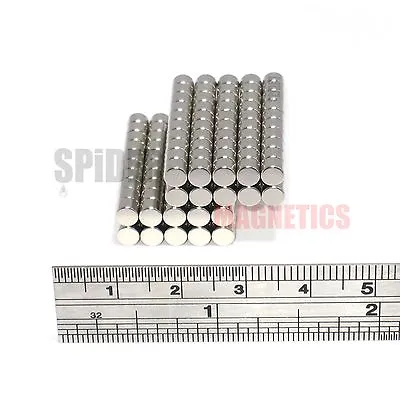 Magnets 4x3 Mm N52 Neodymium Disc Small Round Craft Fridge Magnet 4mm Dia X 3mm • £3.69