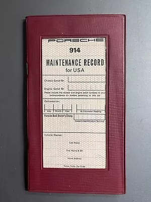 1969 Porsche 914 Roadster Factory Maintenance Record UNUSED!! - RARE!! Awesome • $249.95