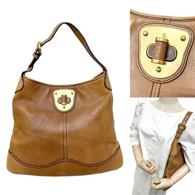 $540.54 • Buy Alexander McQueen Turn Lock Leather Shoulder Bag Brown Authentic Used From Japan