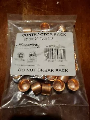 1/2  Copper  Cap Sweat  Fittings  LOT OF 25 Contractors Pack New Half Inch Caps • $15