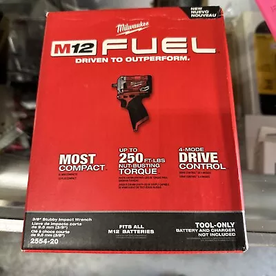 Milwaukee 2554-20 M12 FUEL™ 3/8  Stubby Impact Wrench - Brand New In Box • $160