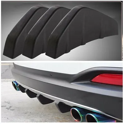 Rear Bumper Lip Diffuser Shark Fin Car Back Splitter Universal Black ABS 4Pcs • $19.97