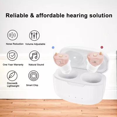 Elderly Hearing Aids Noise Reduction CIC Rechargeable Digital Hearing Amplifier • $185.98