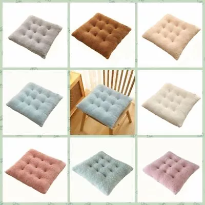 $39.14 • Buy Solid Color Plush Seat Cushion Rectangle Chair Cushion Furry Chair Pad  Office