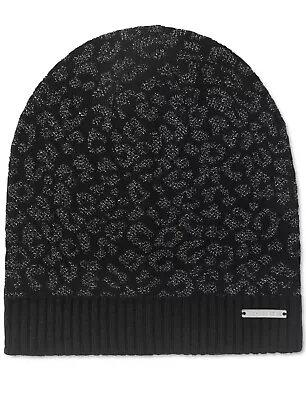 BRAND NEW WITH TAGS Michael Kors Metallic Leopard Beanie (Black) MSRP $45 • $9.95