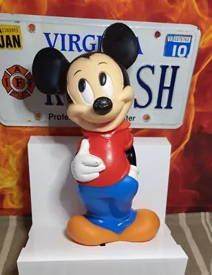 Vintage Mickey Mouse Piggy Coin Bank The Walt Disney Co. 11   With Stopper • $9.49