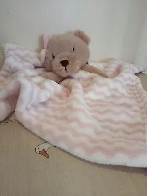 Snuggle Tots PINK STRIPES Teddy Bear Baby Comforter Blanket Soft Toy DOU DOU • £12.99