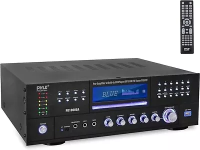 Pyle PD1000BA 4-Channel Wireless Bluetooth Power Amplifier 1000W Stereo AM/FM • $120