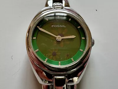 Fossil Vintage Green Big Tic Watch With Flowers ES-9571 New Battery • $49.99