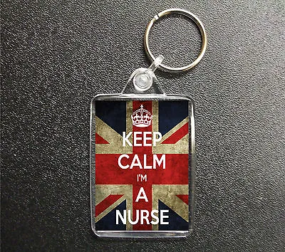 £3 • Buy Keep Calm I'm A Nurse Keyring Union Jack Bag Tag Fob Gift