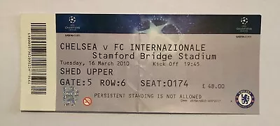 Chelsea V Inter Milan Football Ticket UEFA Champions League 16 March 2010 • £2.49