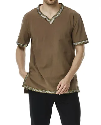 Men Medieval Renaissance Costume For Men Short Sleeve Cosplay Clothing • $33.55