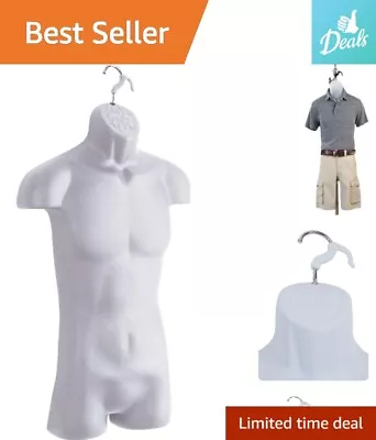 Male Shapely Torso Form - Fits Men's Sizes S-L - Hanging Fashion Mannequin • $54.99