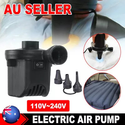 Electric Air Pump Deflator Inflatables AC 240V & DC 12V Cars Lighter Plug Indoor • $17.45
