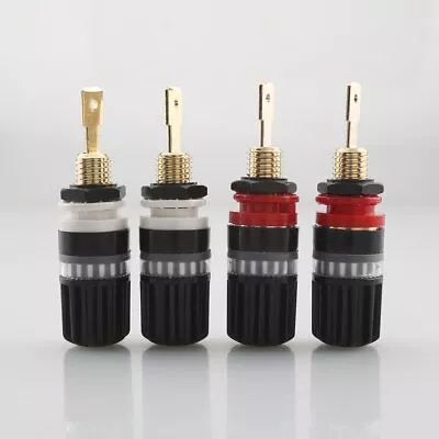 £20.39 • Buy 4pcs Brass Speaker Binding Post Amplifier Speaker Terminal Connector Banana Jack