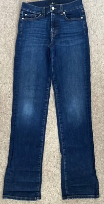 For All Mankind Women Jeans Waist 27 Straight Fit Dark Blue Good Condition  • £15