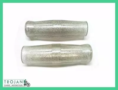 Hand Grips 7/8  Handle Bar Coke Bottle Silver Metal Flake (pair) Custom Chop • $11.50