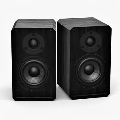 Roxel RBS300 Bookshelf Speaker Set 150W - Black Wood Effect - 2 X 75W Speakers • £69.99